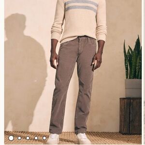 Faherty Gray Organic Stretch Corduroy Casual Pants in Rugged Gray